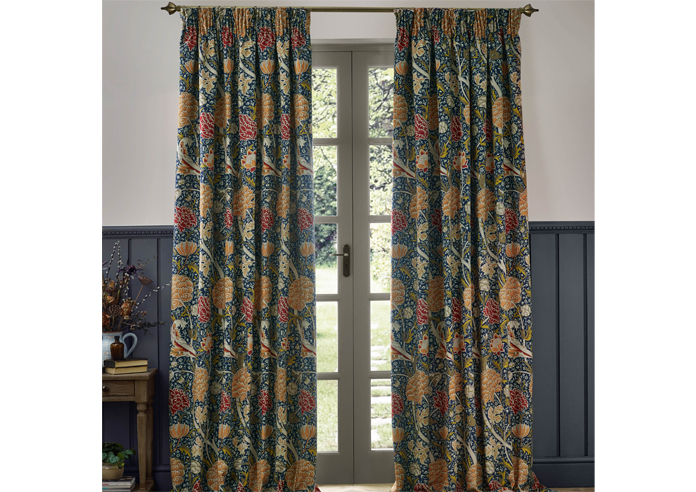 Cray Pencil Pleat, Indigo/Berry - Ready Made Curtains - Image 7